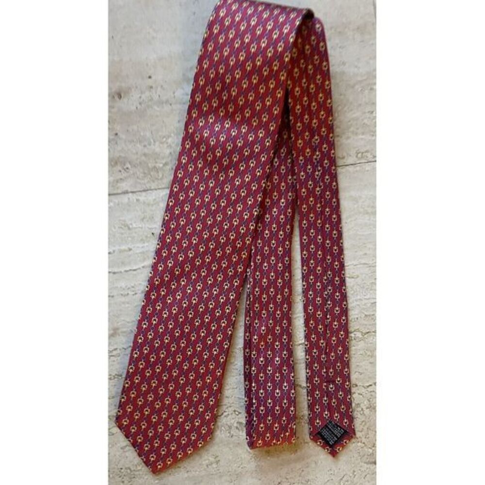 Fabris Venezia‎ 100% Silk Tie Red Gold